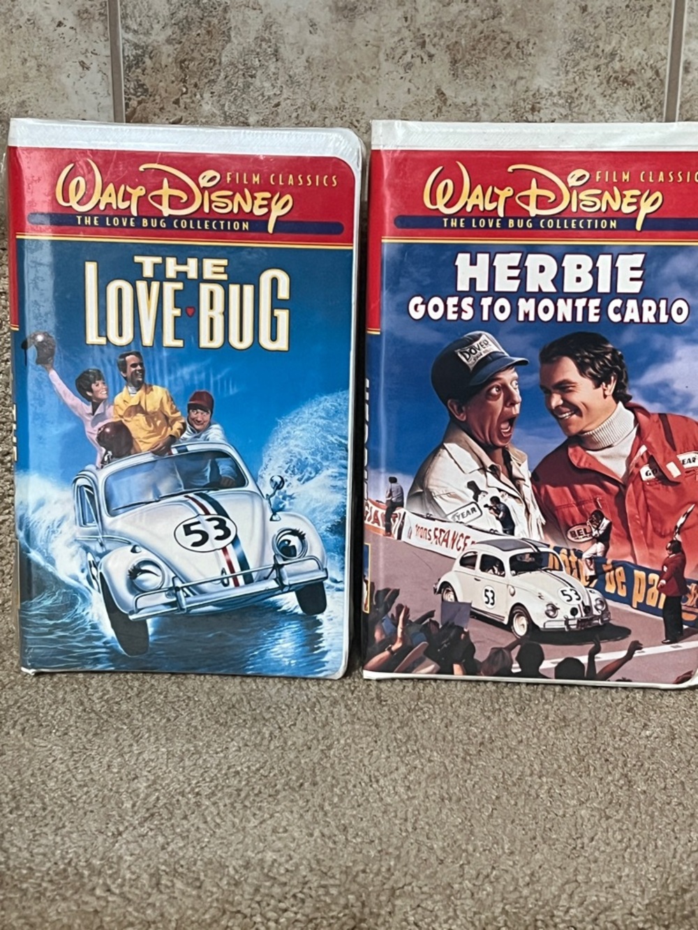 The Love Bug VHS Video Walt Disney NEW SEALED & Herbie goes to Monte Carlo set